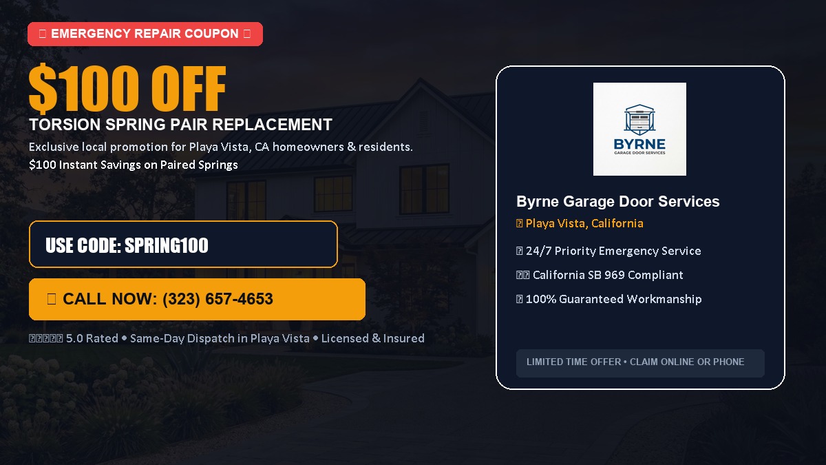 $100 OFF Heavy-Duty Torsion Spring Pair Replacement in Playa Vista, CA