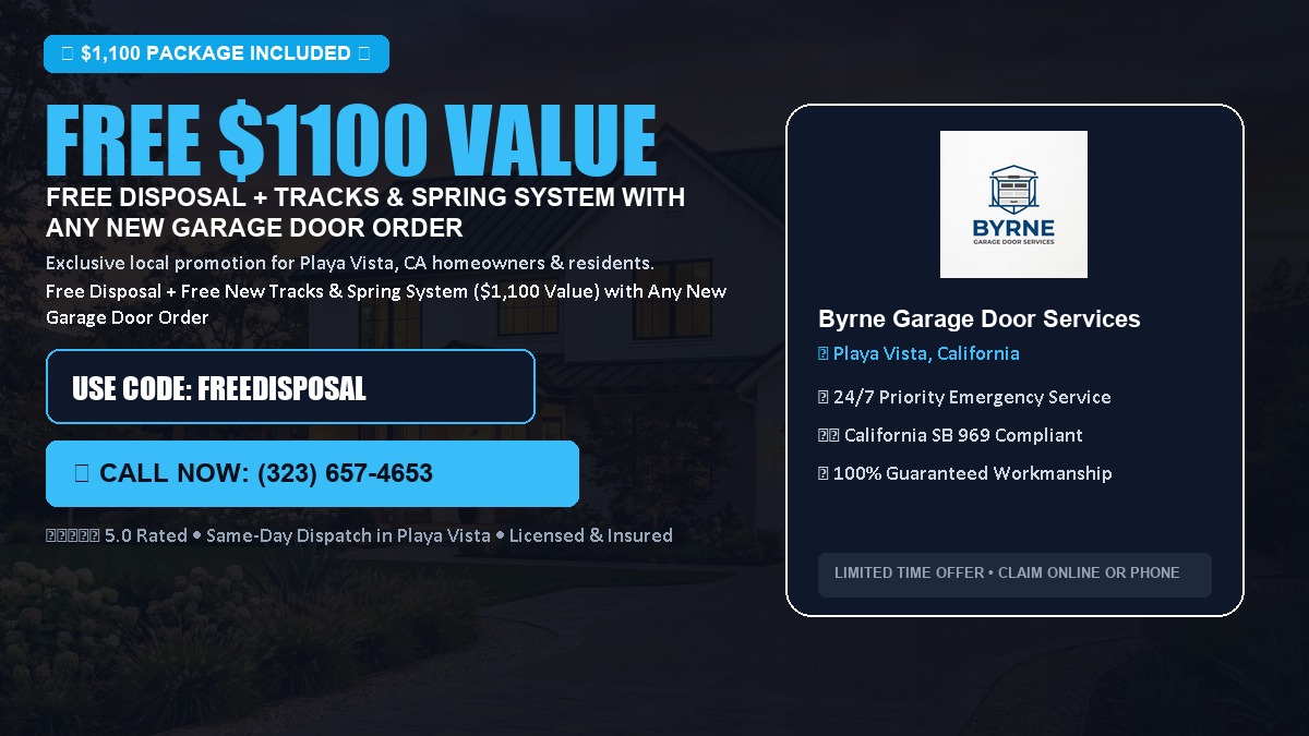 Free Disposal + Free New Tracks & Spring System with Any New Garage Door Order ($1100 Value) in Playa Vista, CA